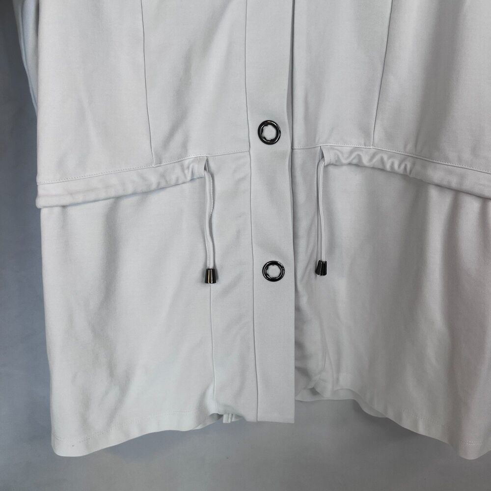 Multiples White Casual Rivet Button Front Drawstr… - image 4